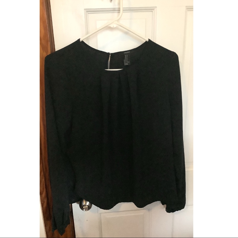 Forever 21 Black Blouse with Neck Detail